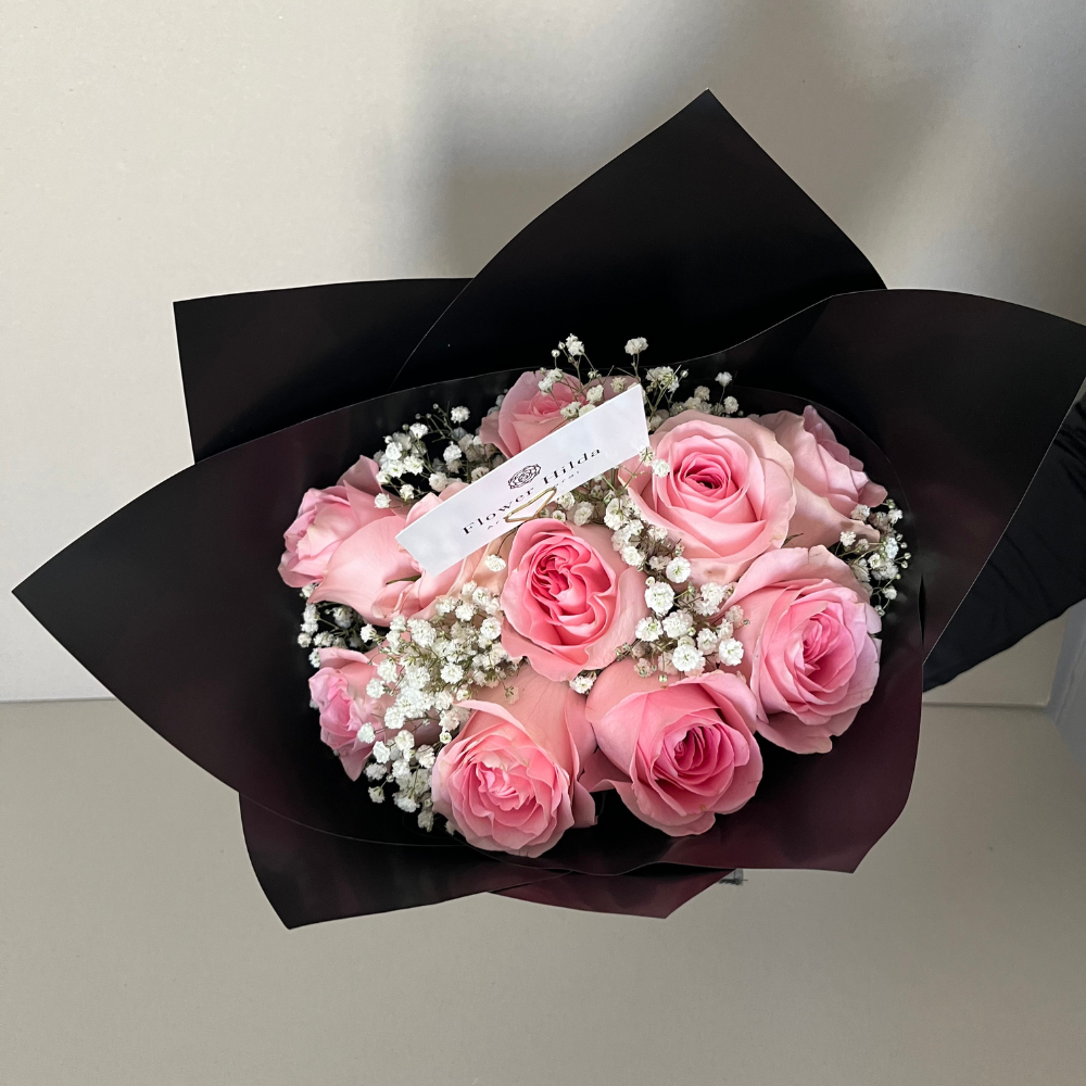 Bouquet De Rosas Rosadas & Paniculata blanca